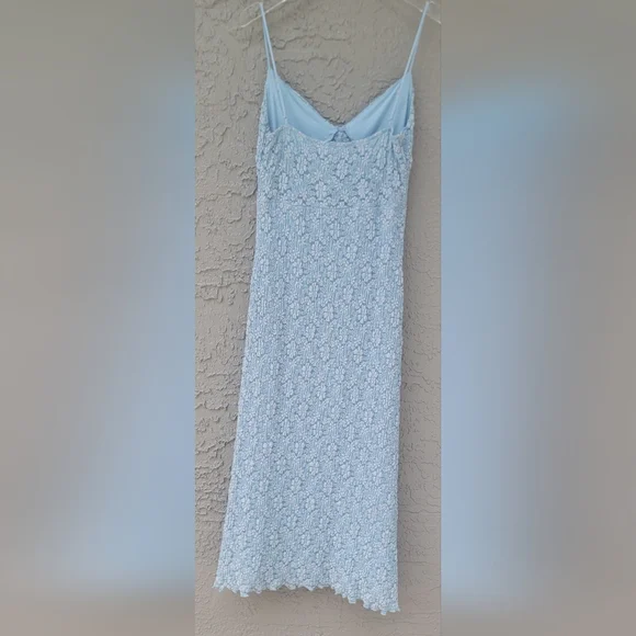 ASTR The Label floral lace knit dusty blue mid feminine chic dress size medium - Picture 11 of 13